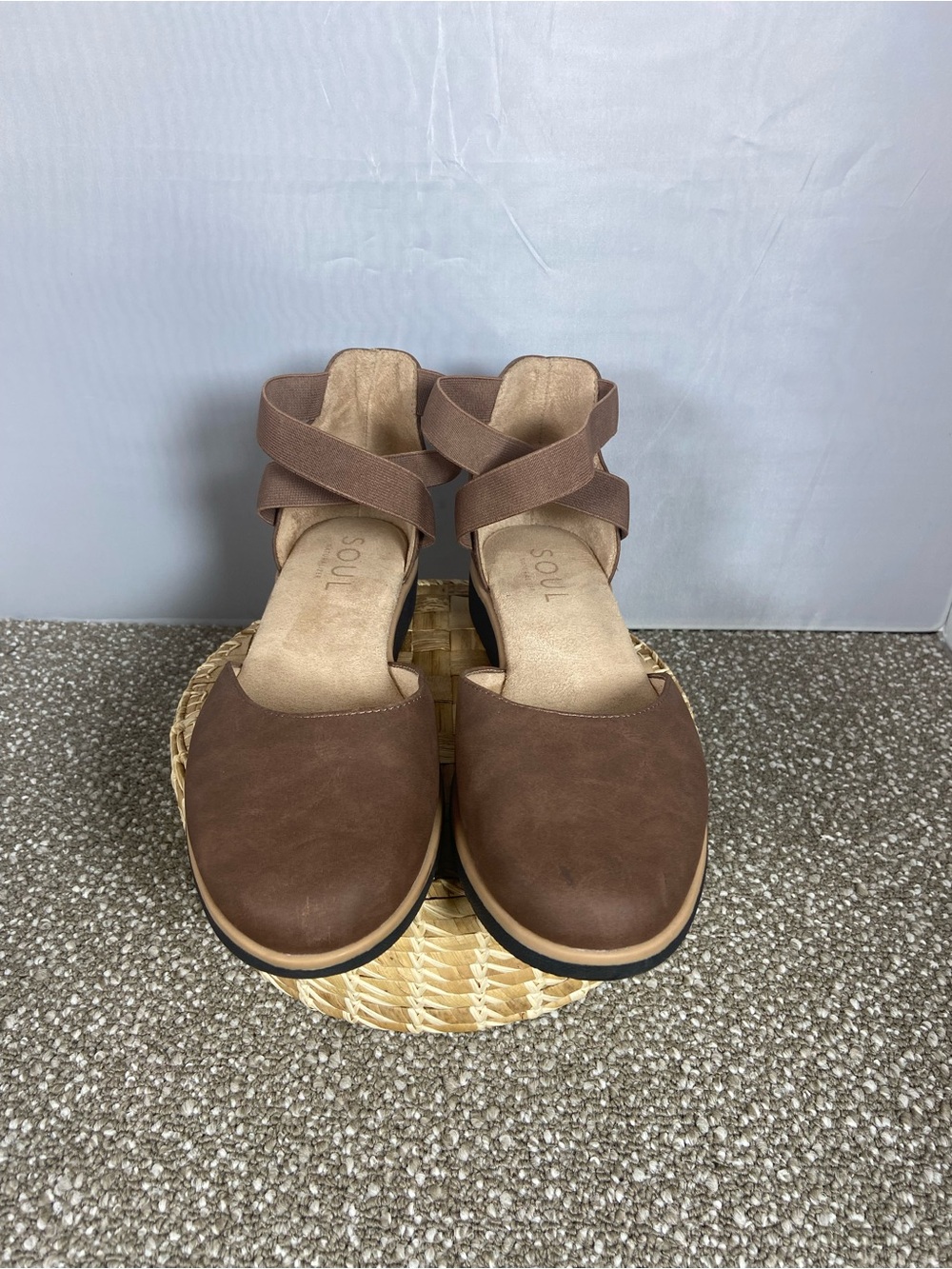 Soul Naturalizer Women Brown Ankle-Strap Closed-Toe Women’s Sandals, Slip On.